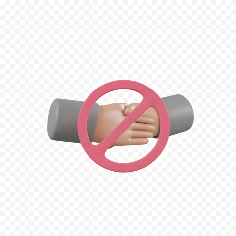 No, handshake, safe, safety, precaution, corona virus, Covid 19 3D icon