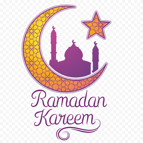 Ramadan Moon Islam, moon stars, Ramadan Kareem signage, purple, english, stars