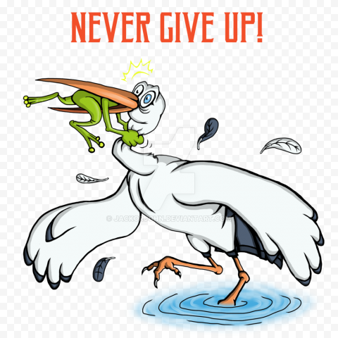 Cartoon Comics Never Give Up, others, comics, english, chicken
