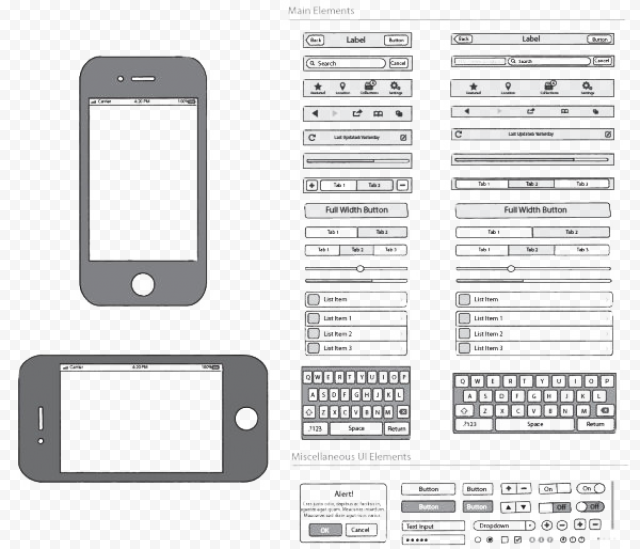 User interface design Computer Icons, Apple mobile phone interface black and white line draft, template, angle, white