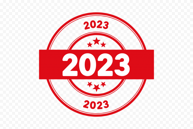 round 2023 stamp red