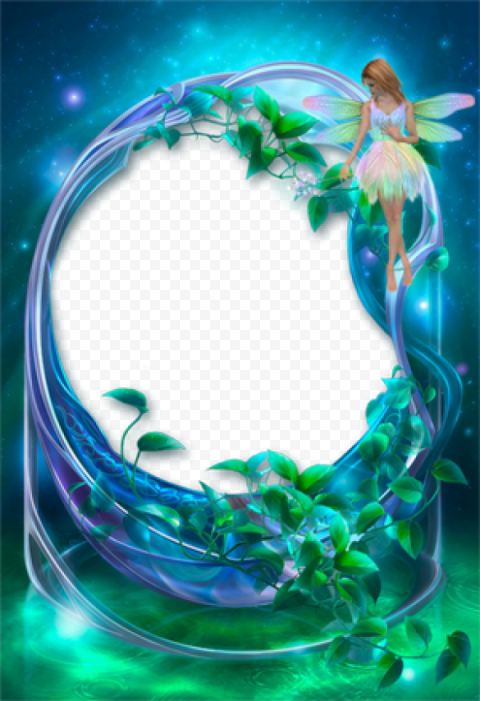 hd blue flowers frames PNG image with transparent background