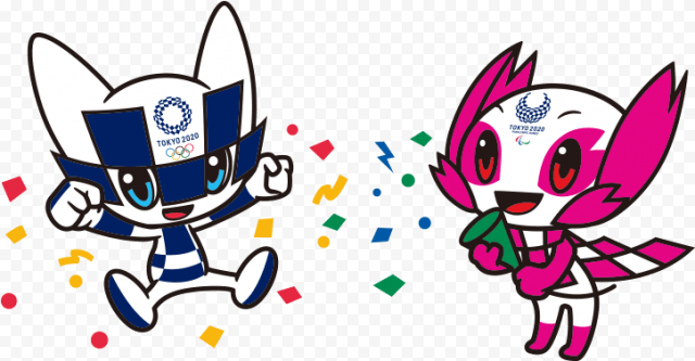 happy holidays and a happy new year   mascot tokyo 2020 PNG image with transparent background