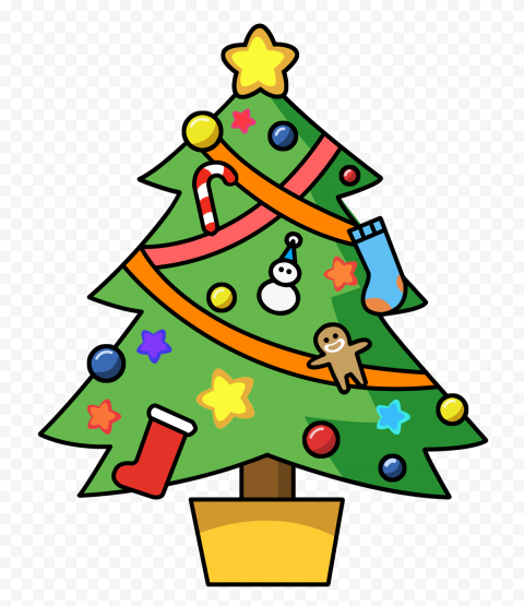 Christmas Kawaii Tree PNG Image