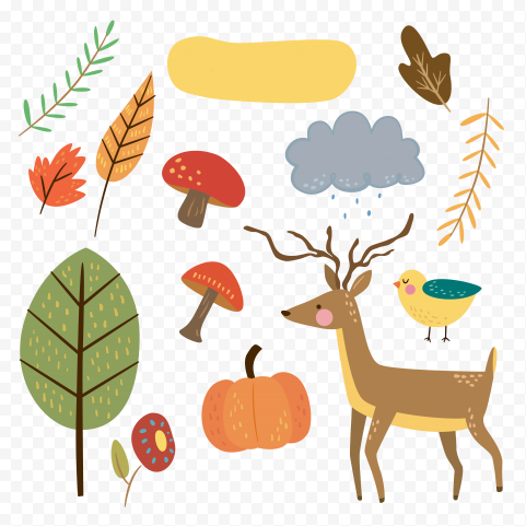 Autumn Sticker Scrapbooking, Cute Planner s, watercolor Painting, antler, food