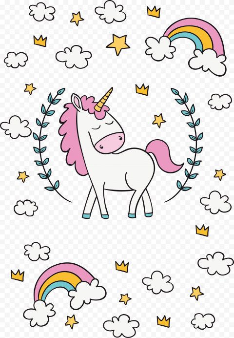 Unicorn, The unicorn under the rainbow, unicorn decor, white, text, cloud