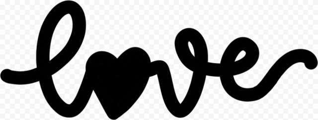 then, you'll need to upload it into your design software   black and white love printables PNG image with transparent background