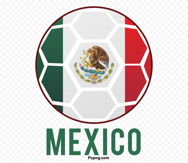 HD Soccer Ball With Mexico Flag PNG