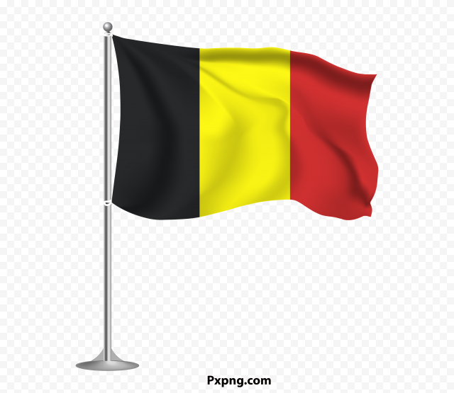HD Vector Waving Belgium Flag Pole PNG