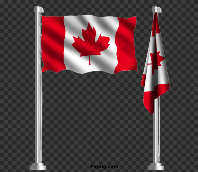 HD Vector Waving Canada Flag Pole PNG