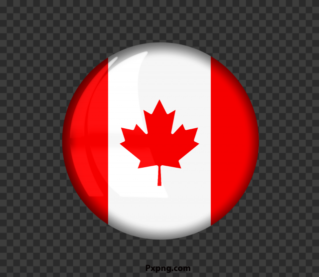 HD Canada Round Button flag vector Icon PNG