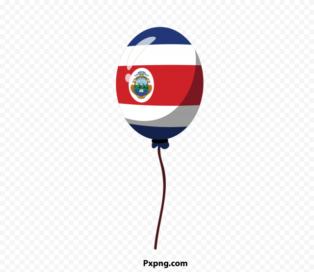 HD Flag Costa Rica baloon vector PNG