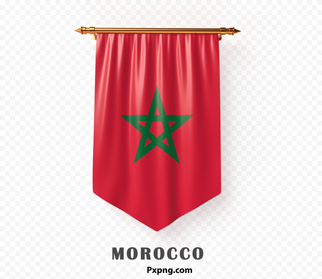3d realistic pennant with morocco Flag Background Transparent IMG