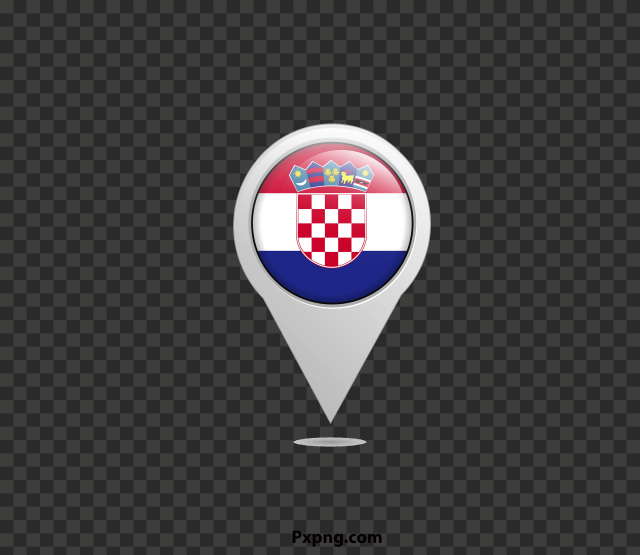 HD map pointer with Croatia flag Background Transparent PNG