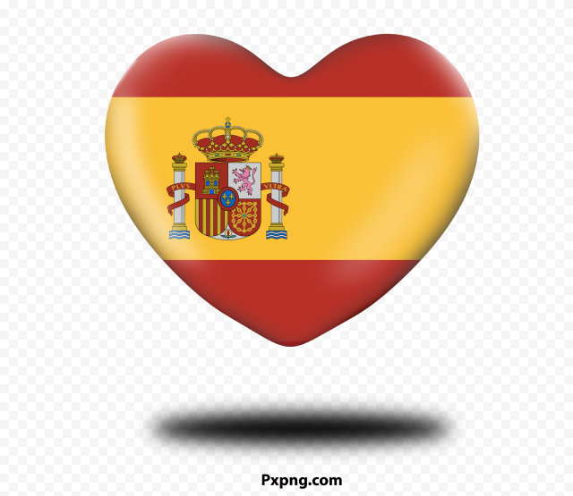 HD Spain Flag Heart Shape PNG