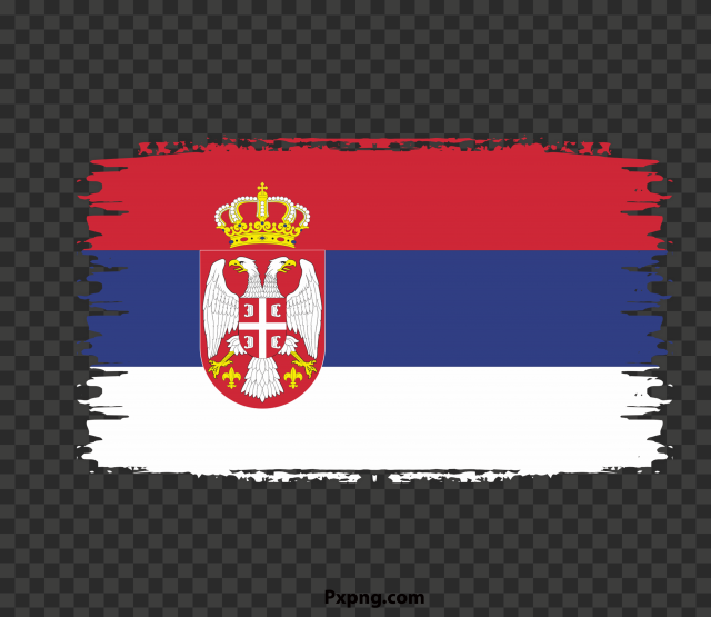 HD PNG Serbia Flag With Brush Transparent Image