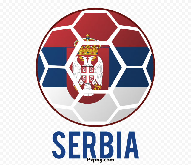 HD Flag Serbia in football PNG