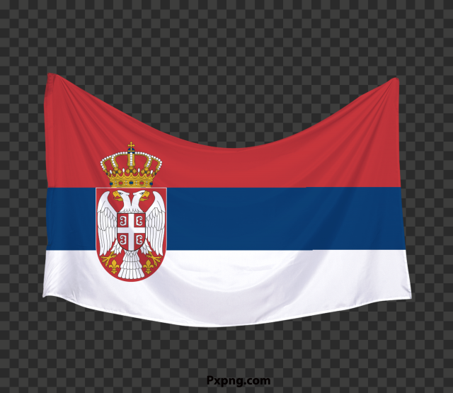 HD 3D flag of serbia no background Image