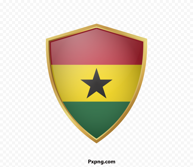 HD ghana flag vector with gold PNG img