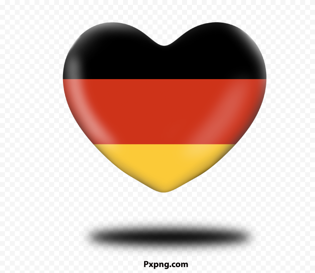 HD Germany Flag Heart Shape PNG